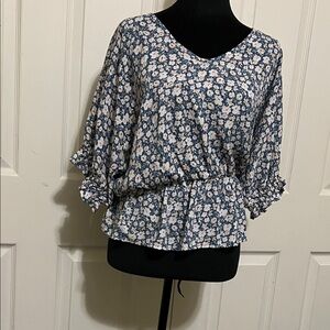 Sienna Sky Blue Floral Blouse